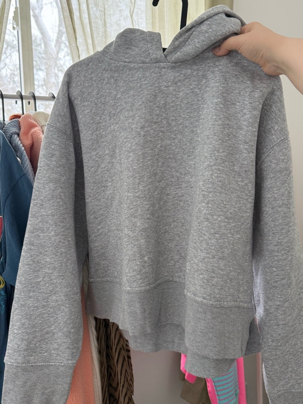 Zara Heather Gray Hooded Women's Sweatshirt